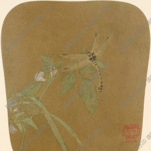 宋 佚名《豆莢蜻蜓圖》國(guó)畫高清大圖下載