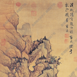 明 藍(lán)瑛《溪閣清言圖》國(guó)畫(huà)高清大圖下載