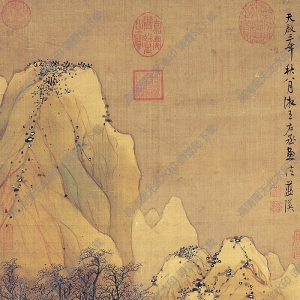 明 藍(lán)瑛《溪山雪霽圖》國(guó)畫(huà)高清大圖下載