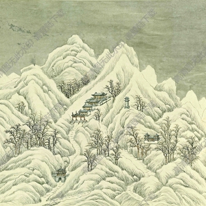 張若澄《燕山八景圖-西山晴雪》國(guó)畫高清大圖下載