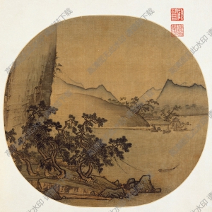 宋《山水圖》團(tuán)扇國(guó)畫(huà)高清大圖下載