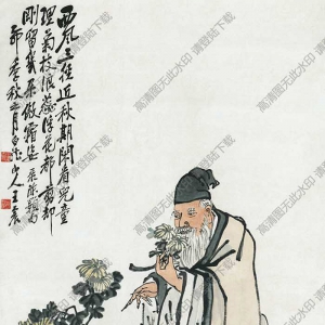 王震《簪花尋味圖 》國(guó)畫(huà)高清大圖下載