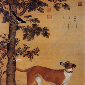 郎世寧 十駿犬圖7-茹黃豹 高清名畫下載