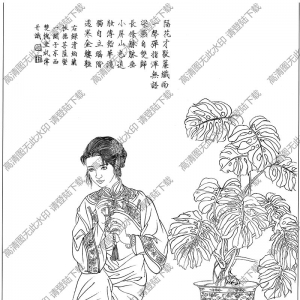 古代仕女畫(huà)線描畫(huà)底稿26高清大圖下載