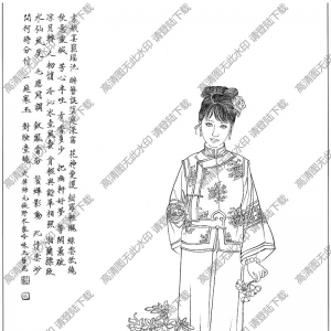 古代仕女畫(huà)線描畫(huà)底稿37高清大圖下載