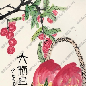 婁師白國(guó)畫(huà) 大利且壽 高清大圖下載