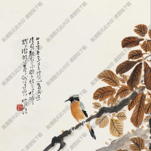 陳樹(shù)人國(guó)畫(huà)作品 秋枝棲鳥(niǎo) 高清下載