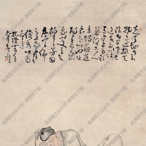 黃慎國(guó)畫(huà)作品 醉翁吟詩(shī)圖 高清下載