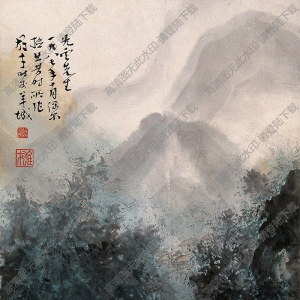 黎雄才作品 煙雨春山圖 高清大圖下載