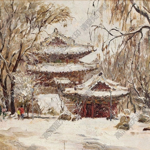 艾中信油畫(huà) 雪景 高清大圖下載