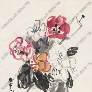 關(guān)良作品 瓶花圖1 高清大圖下載