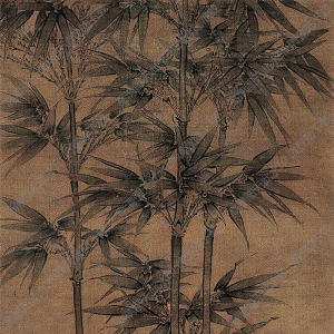 戴進國畫 翠竹菊石圖 高清大圖下載