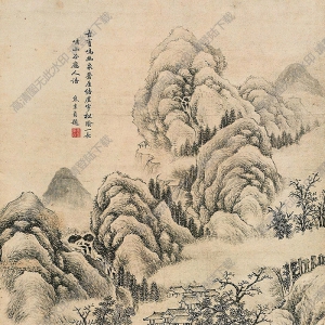 焦秉貞國(guó)畫(huà) 山水 (3) 高清大圖下載