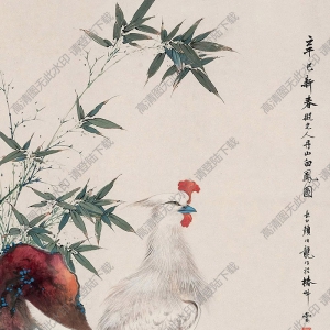 顏伯龍國畫 丹山白鳳圖 高清大圖下載