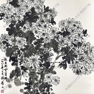 方濟(jì)眾作品 墨菊 高清大圖下載