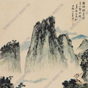 慕凌飛國(guó)畫(huà) 青山郭外斜 高清大圖下載