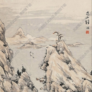 陸治國(guó)畫 策杖圖 高清大圖下載